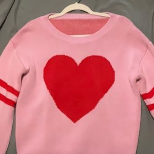 Varsity heart sweater lightly worn